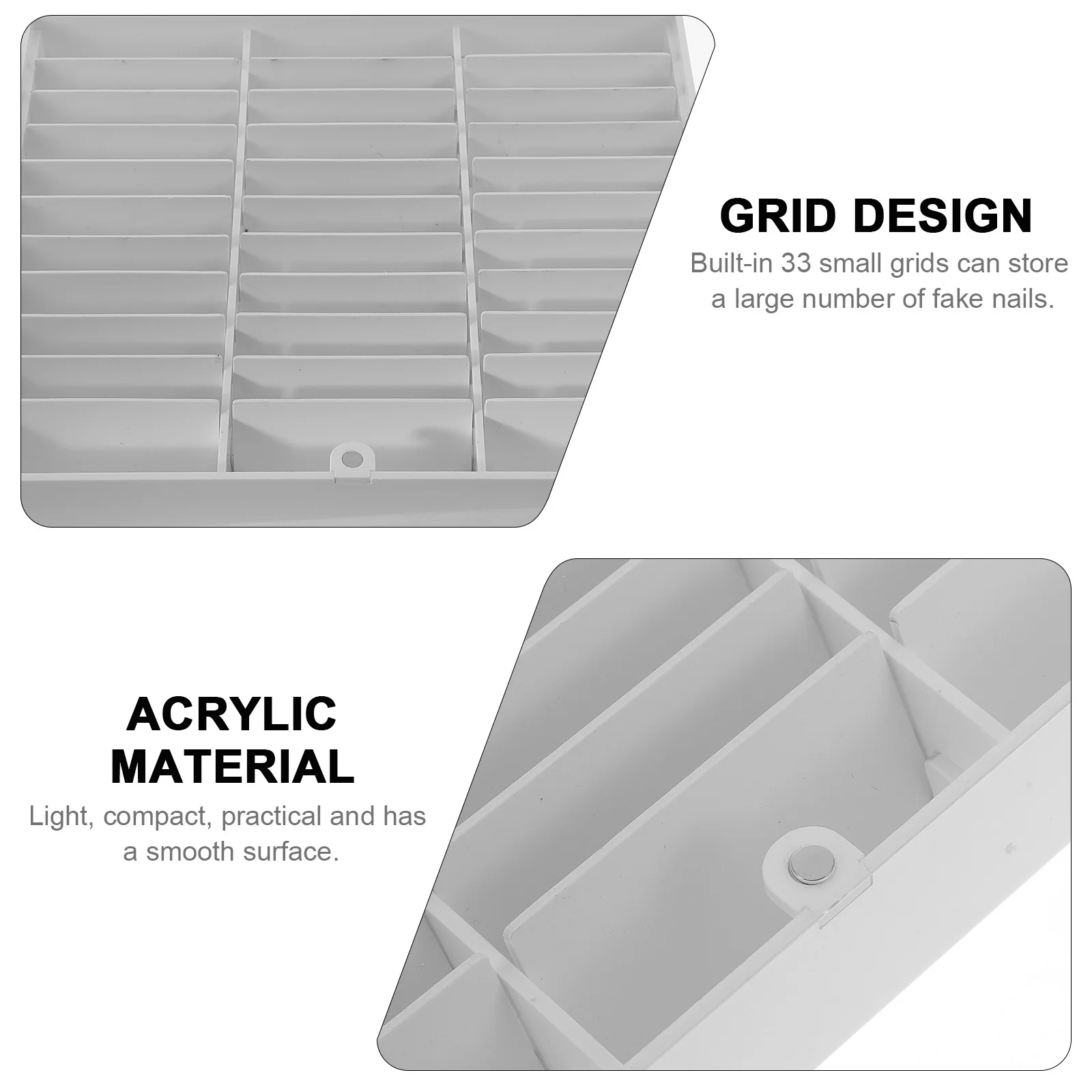 

33 Grids Fake Nail Box Acrylic Nail Tip Organizer Case for Press on Nails Storage Display Manicure Accessories
