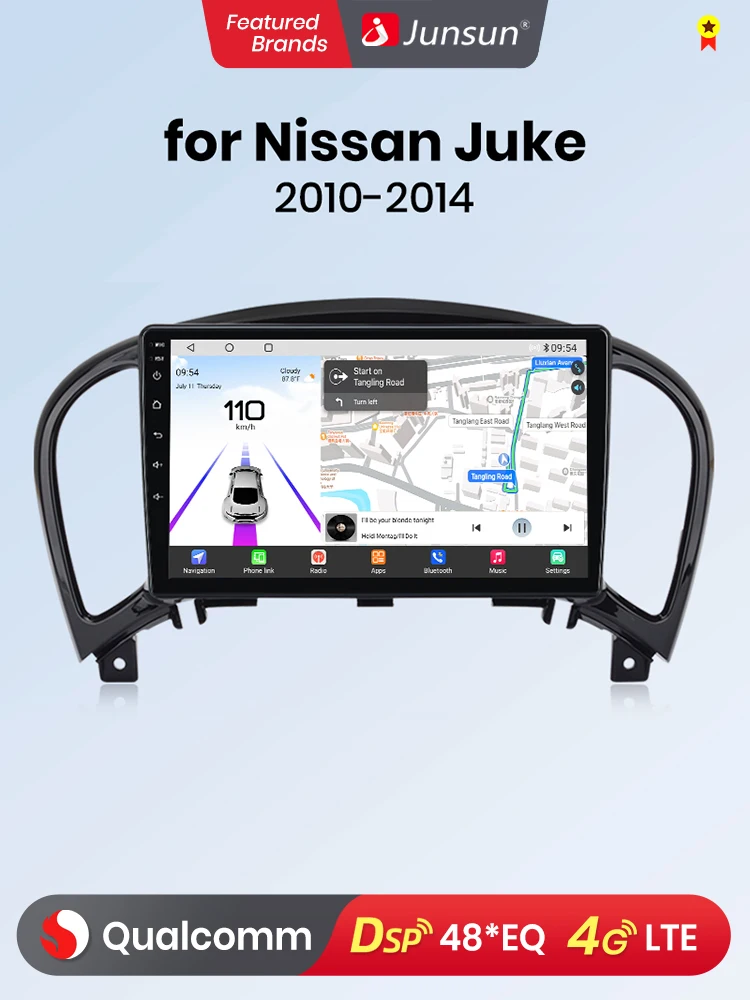 Junsun Qualcomm 8-Core 360 °   Panoramische Camera Draadloze CarPlay Android Auto Autoradio voor Nissan Juke YF15 2010-2014 GPS - afbeelding 2