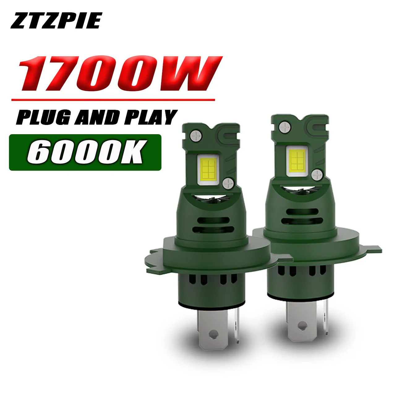 ZTZPIE Plug And Play 1700W 6000K H7 H4 Canbus Светодиодные фары CSP 6650 CHIP Автомобильные противотуманные фары 12 В 1:1 с оригинальным автомобилем
