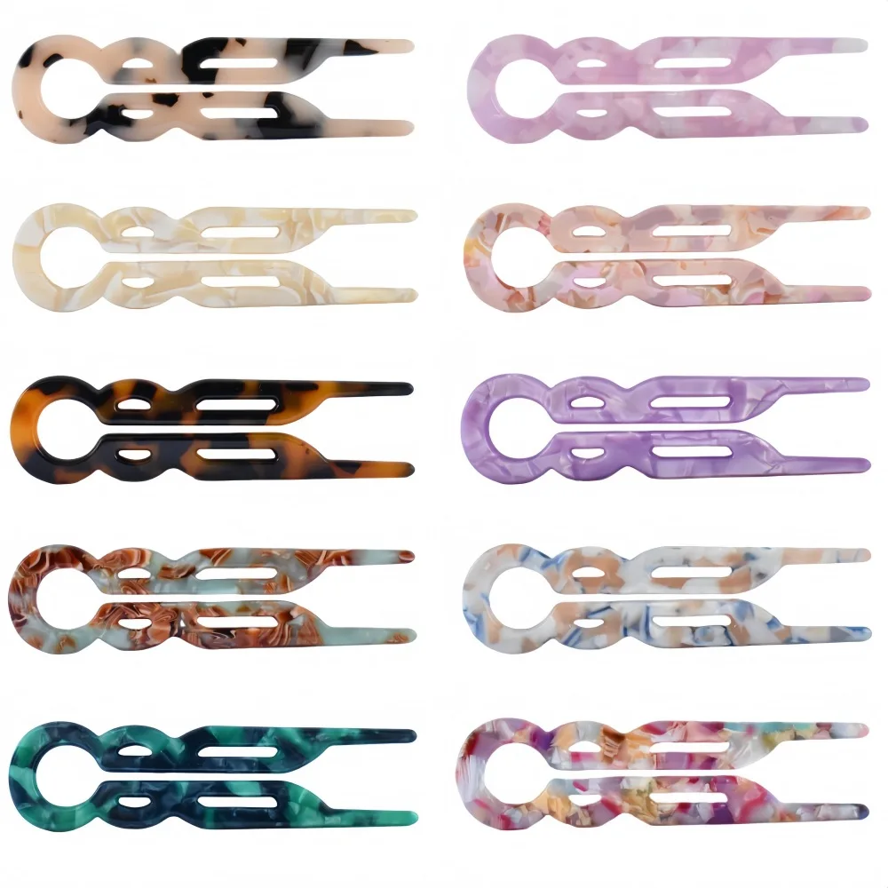 Women's Acetic Acid U-Pin Large Bun Hairpin New Chinese Hairpin Retro Elegant Bun Hair Tray Holiday Casual