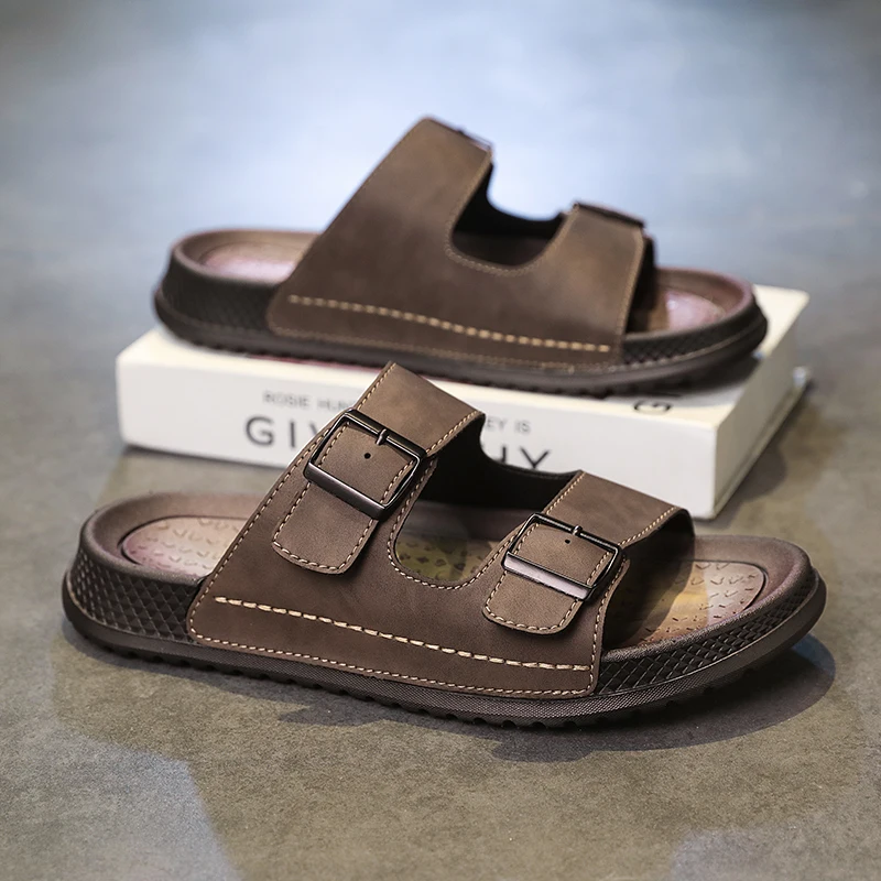 

Men's Summer Fashion Breathable Outdoor Slippers Anti Slip Anti Odor Soft Bottom Wear-resistant Beach Teenagers Sports Sandals
