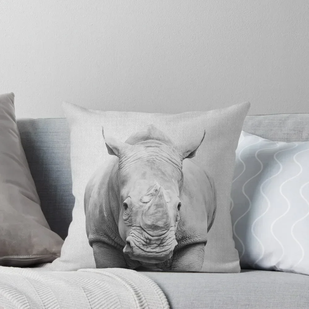 

Rhino - Black & White Throw Pillow Cushions For Sofa New year pillow