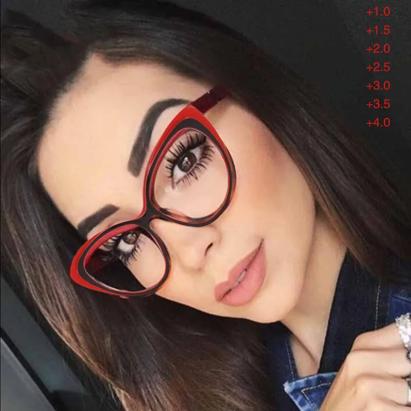 Fashion Cat Eye Glasses Women Reading Glasses Men Hyperopia Computer Reading Glasses blue light readers Diopter +1.0~+4.0