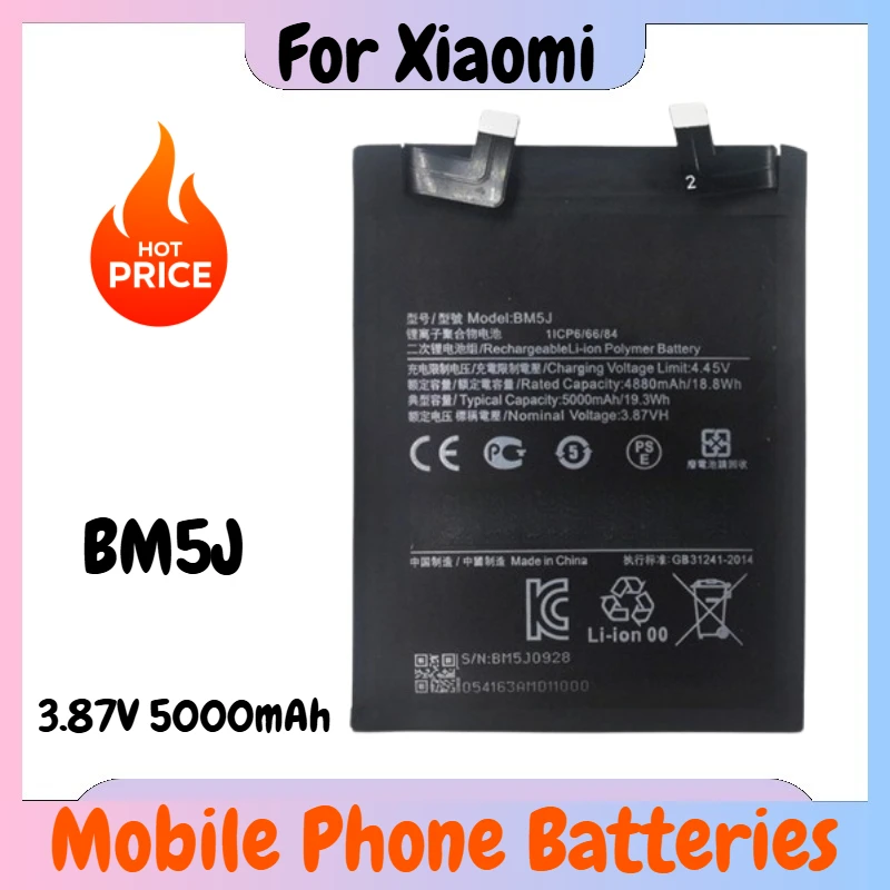

Battery BM5J 3.87V 5000mAh for Xiaomi Mi 12T Pro Redmi K50 Mobile Phone Replacement Battery Brand-New High Quality