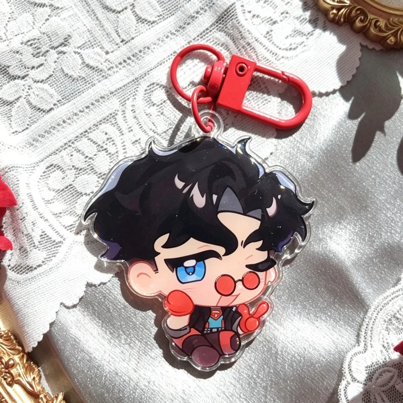 BATFamily Fan Art Acrylic Keychains Set,Cute Q Version Super clark dick Human Charms,Fans Collectible Gift Keyring