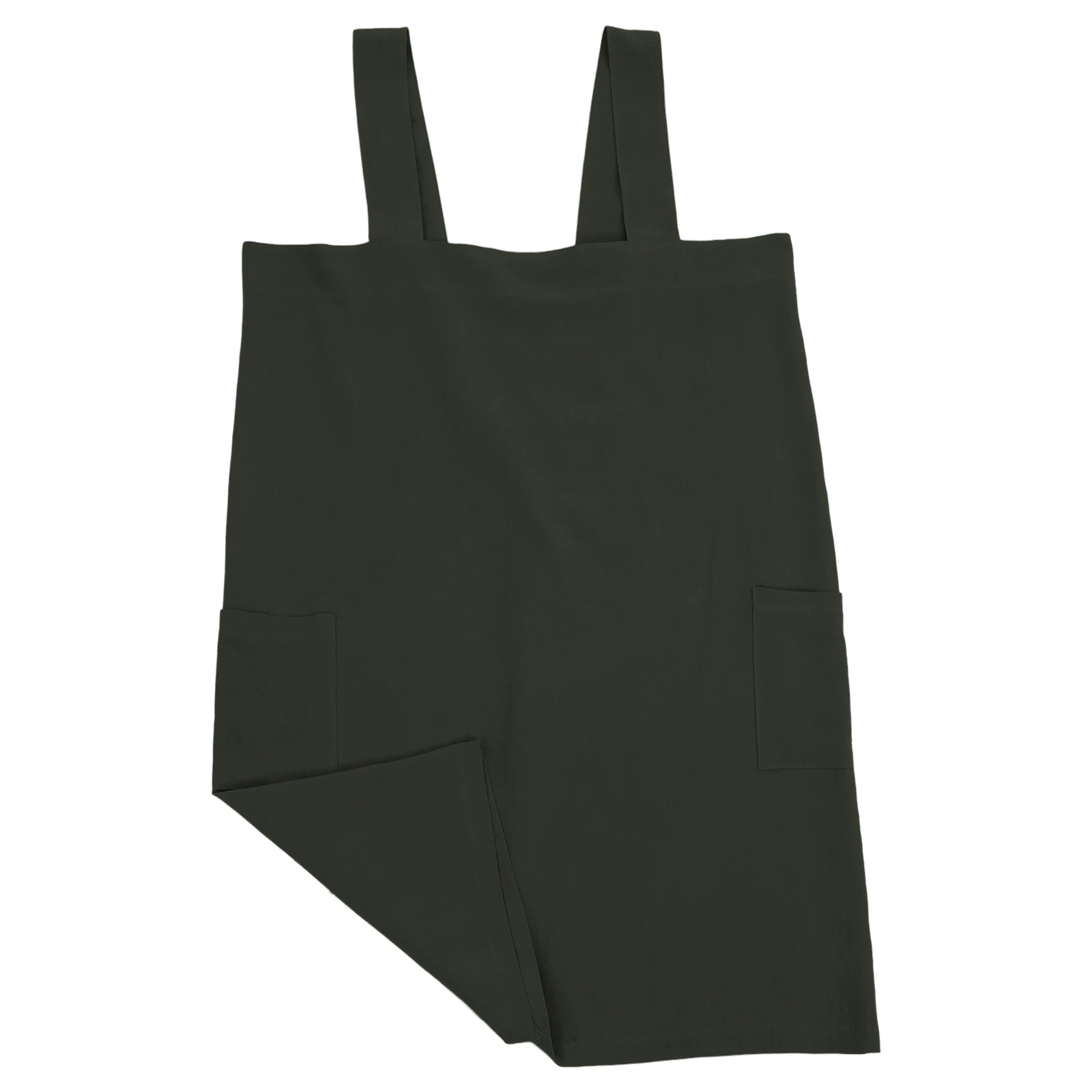 

Cotton Linen Apron Dress Women Long Sleeve Painting Craft Adult Pocket Household Female Chef Wear