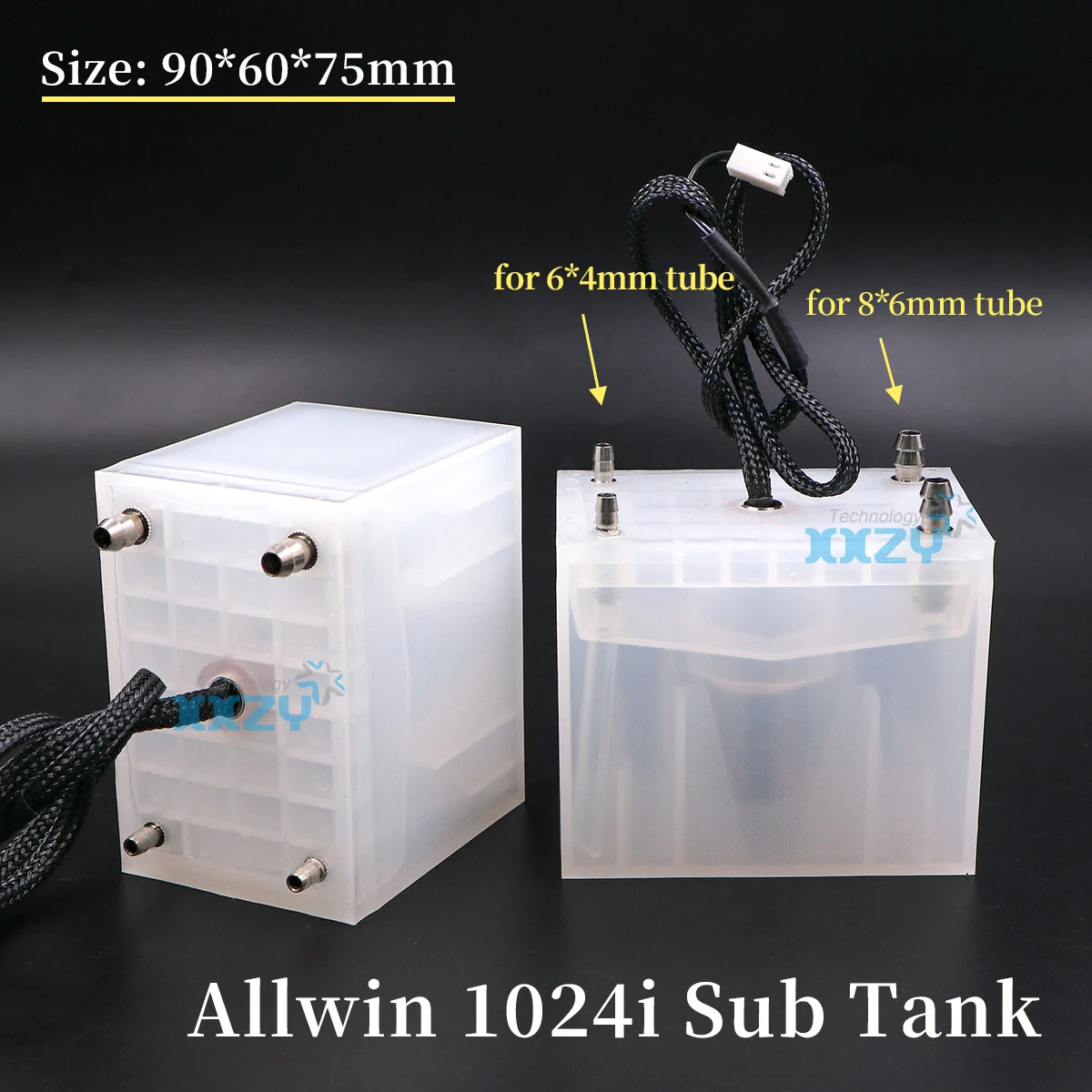 Allwin Inkjet Printer 1024i Sub Tank for Yaselan KM1024 Solvent Printer 4 Holes Ink Cartridge 90*60*75MM Ink Tank