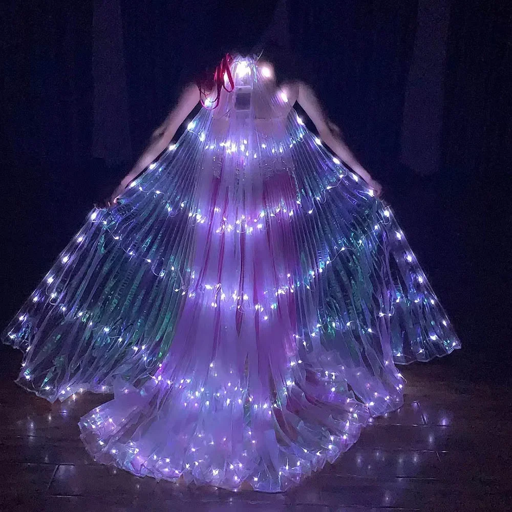 LED Isis Wings 蛍光蝶 大人用、ベリーダンス、パフォーマンス小道具、LED ライト カーニバル衣装、ショー アクセサリー