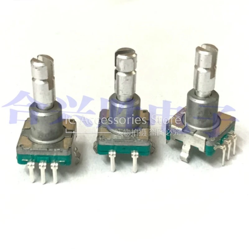 1PCS 360 Degree Rotary Encoder With Switch Navigation Volume Adjustment Potentiometer Shaft Length 18MM No Positioning 15 Pulses