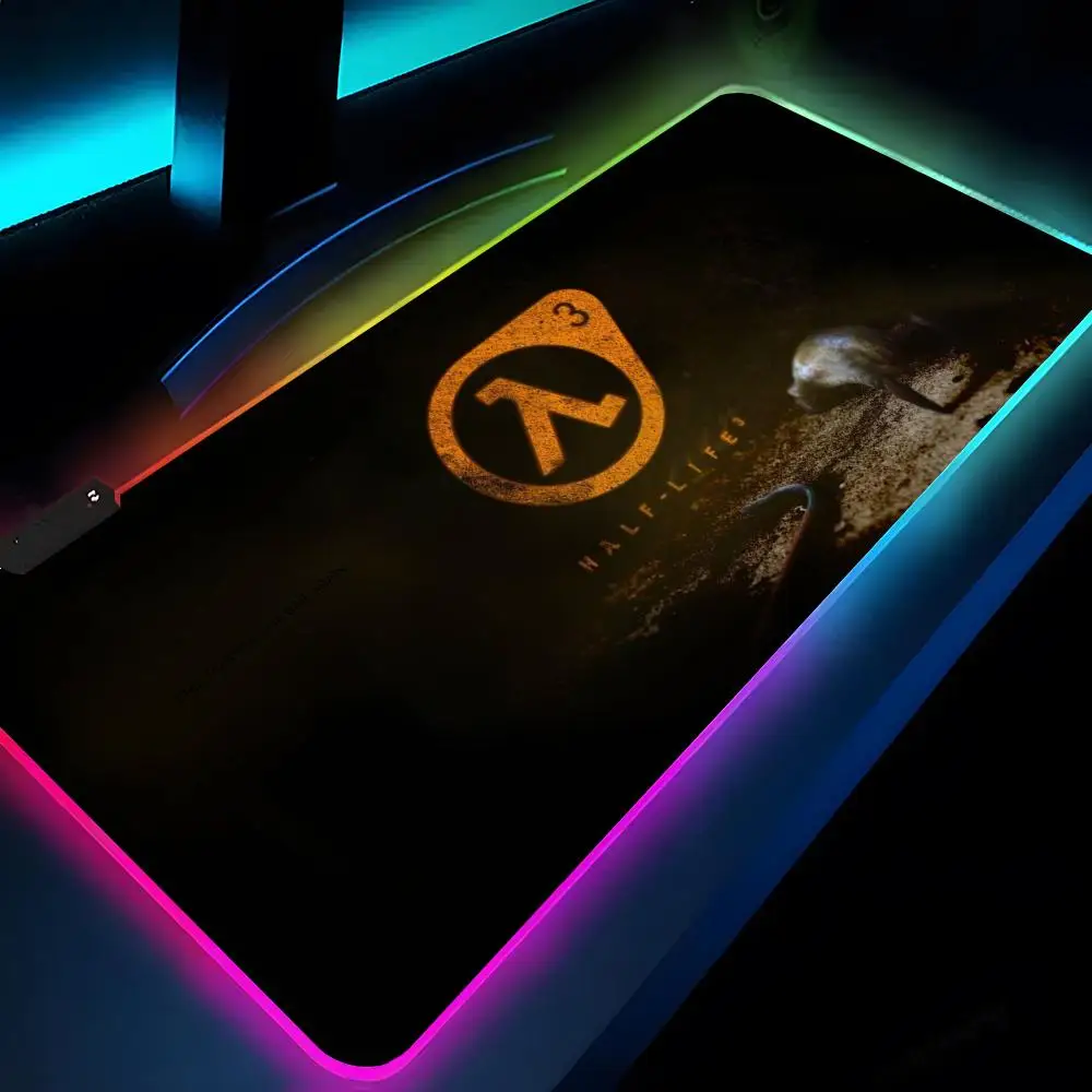 

Half Life Game Mouse Pad Rgb Xxl Laptop Mat Gaming Mousepad Backlit Keyboard Gamer Girl Table Pads Desk