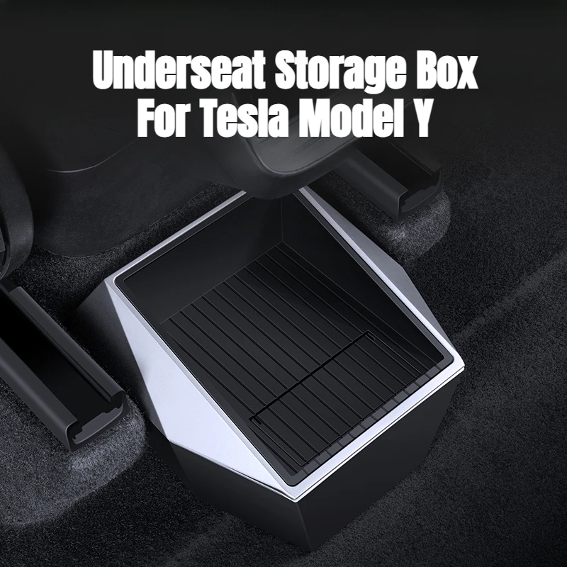 For Tesla Model Y 2023 Underseat Storage Box Cybertruck Rear Middle Storage Box Car Accessories Air Conditioning Outlet Storage