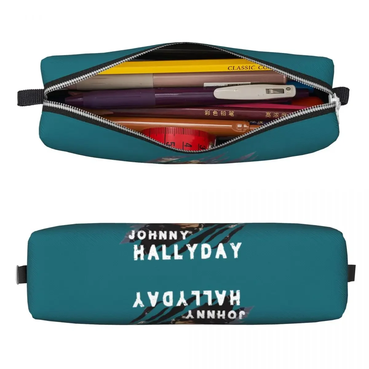 Hallyday Rocker Rocks Musical Art Pencil Case Creative Pen Bags for Student Large Storage School Supplies Gift  Box