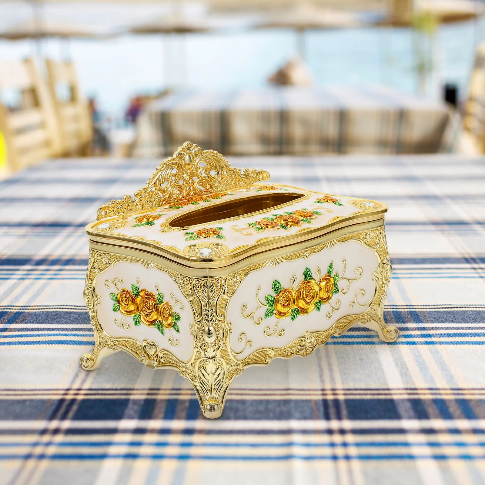 

Stylish Plastic Tissue Box Cover Decorative Paper Towel Dispenser Household Napkin Storage Box for Home Office Car Hotel