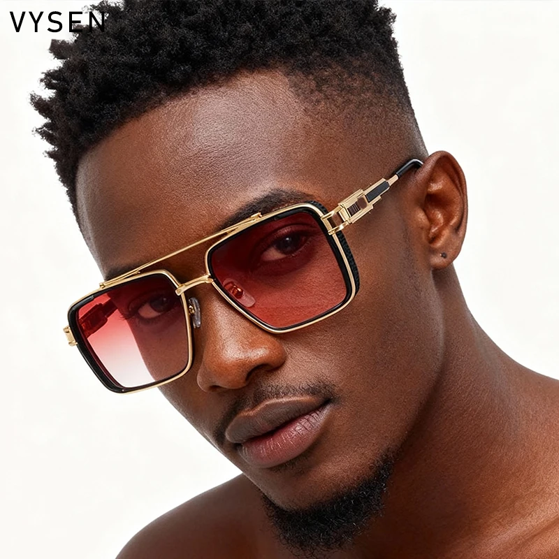 

Vintage Square Punk Sunglasses Men 2025 Luxury Brand Steampunk Double Beam Metal Frame Sun Glasses Outdoor Eyewear UV400 Shades