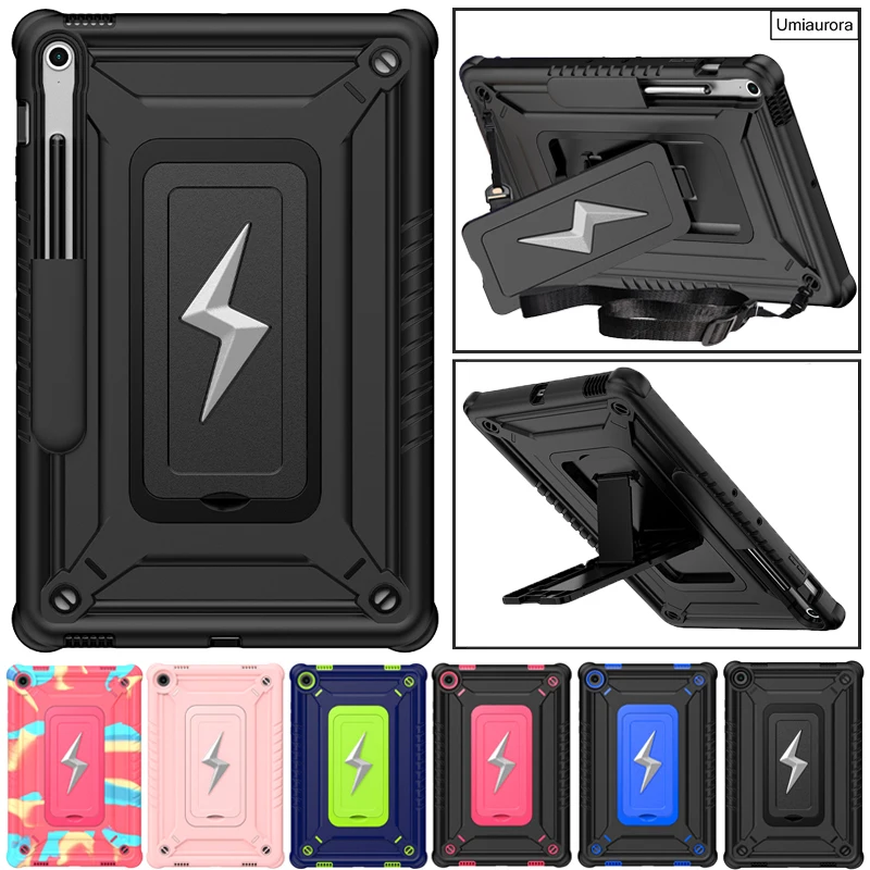 

For Samsung Tab S10 Lite 10.9 S7 S8 S9 FE+ Plus 12.4" SM-X610 X820 X620 X520 Shockproof Silicon PC Tablet Case Stand Armor Funda