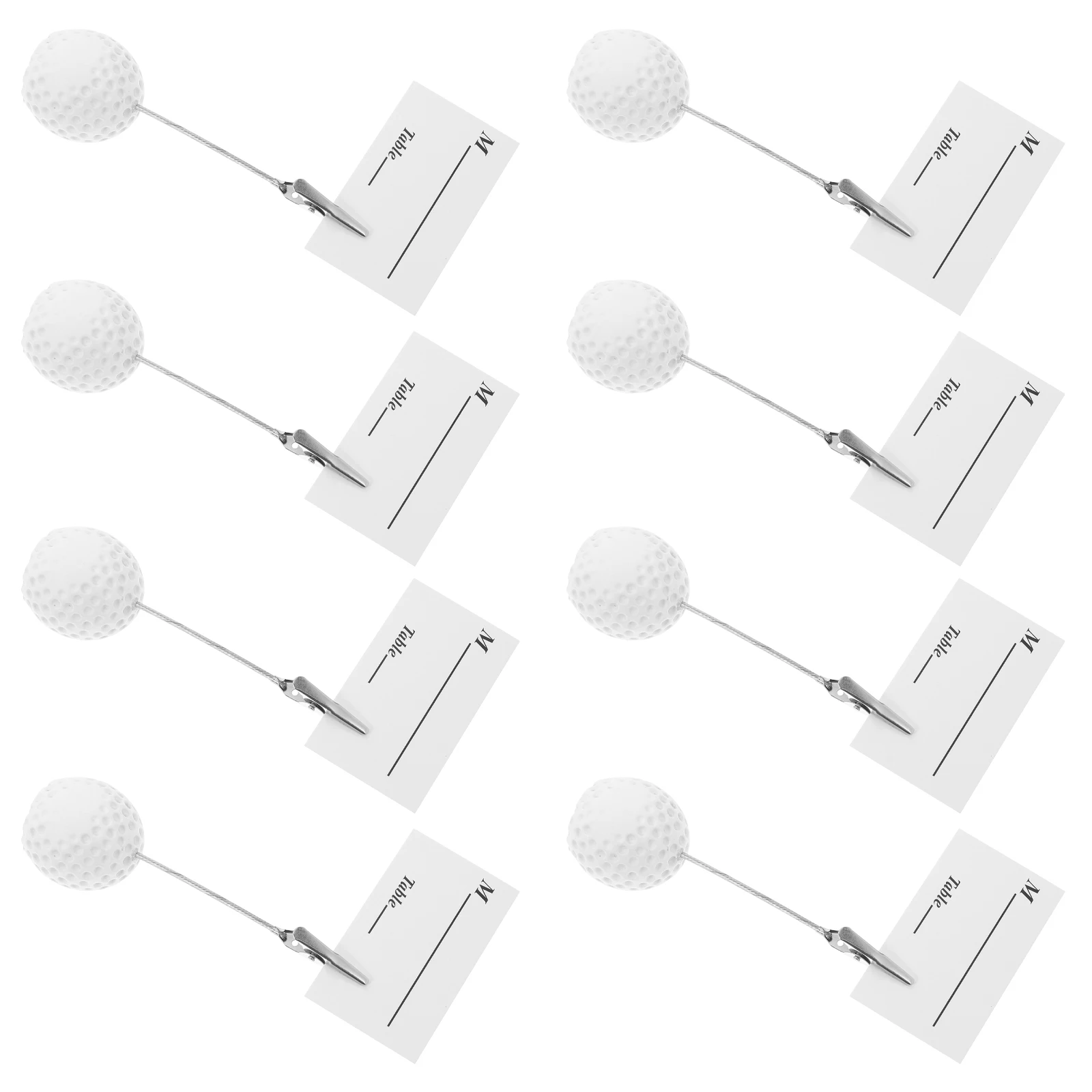 

8pcs Golf Ball Card Holders Table Number Stands Resin Base For Wedding Party Decor Place Card Holder Name Seat Marker Memo Clip