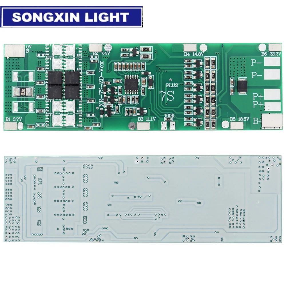 SAMIROB BMS 7S 24V 10A 15A 20A 30A Li-ion 18650 Battery Charge Board With Balance Function Short Circuit /Temperature Protection