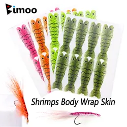 Bimoo 1/4 Sheet Pre-Cut Realistic Shrimps Backing Body Wrap Skin Shrimps Scuds Nymph Fly Tying Material Trout Fishing Lures Bait