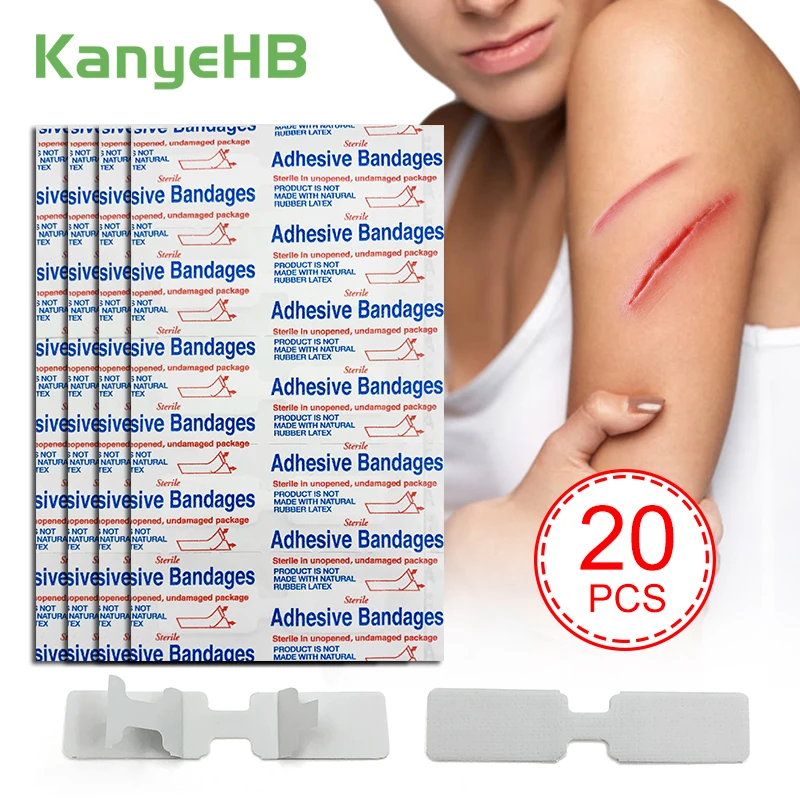 

20pcs Zipper Band-Aid Wound Suture Bandage Knife Wound Cut Injury Medical Bandaids Wound Healing Patch First Aid Kit A1667