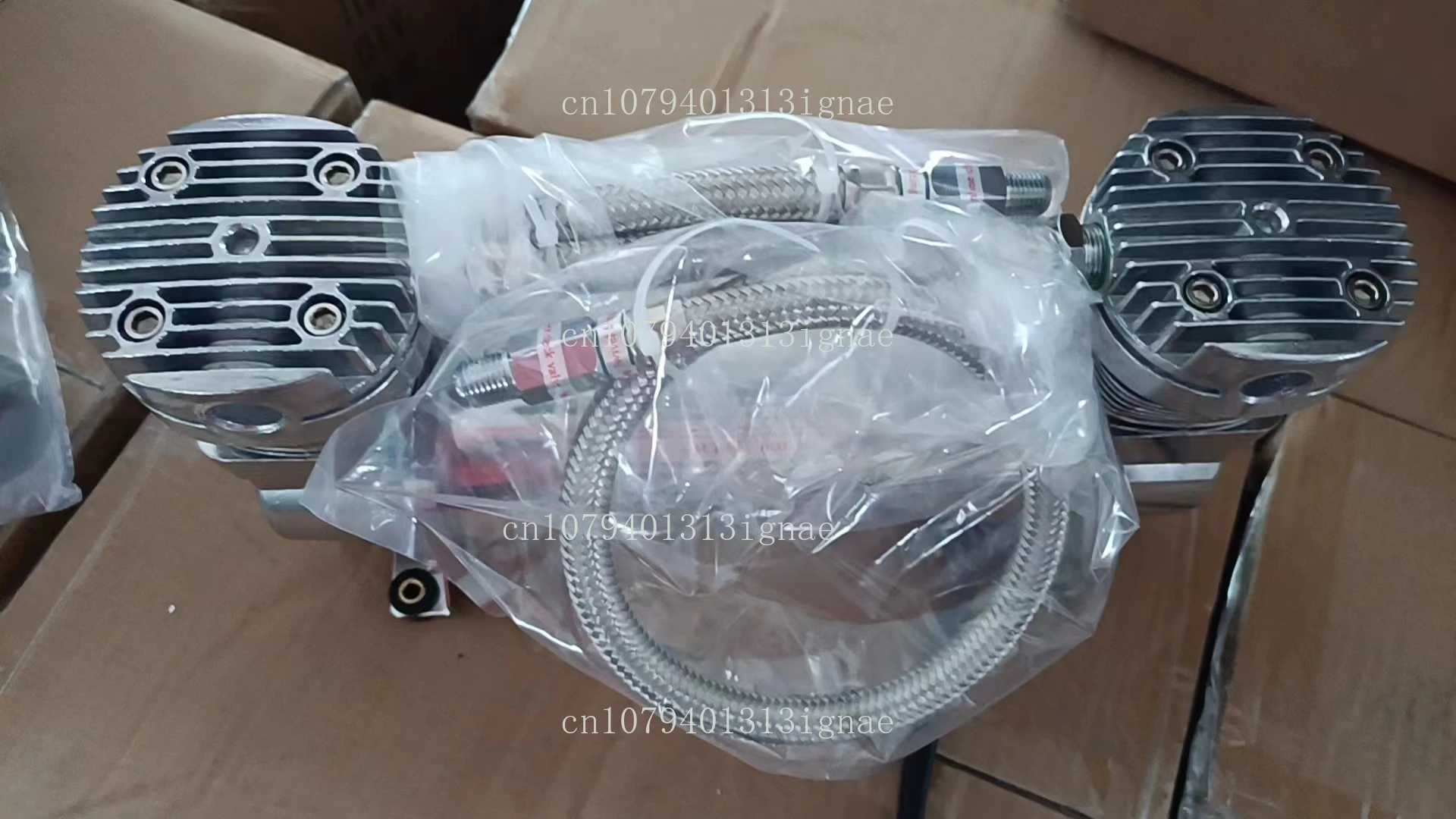 

12V/24V car modified stainless steel suspension double head air pump air compressor compressor double cylinder car air brake