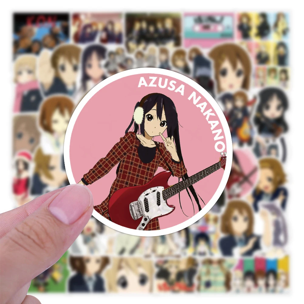 10/30/60pcs Kawaii Hirasawa Yui K-On Kon Stickers Kotobuki Tsumugi Akiyama Mio Sticker Guitar Luggage Laptop Tainaka Ritsu Decal