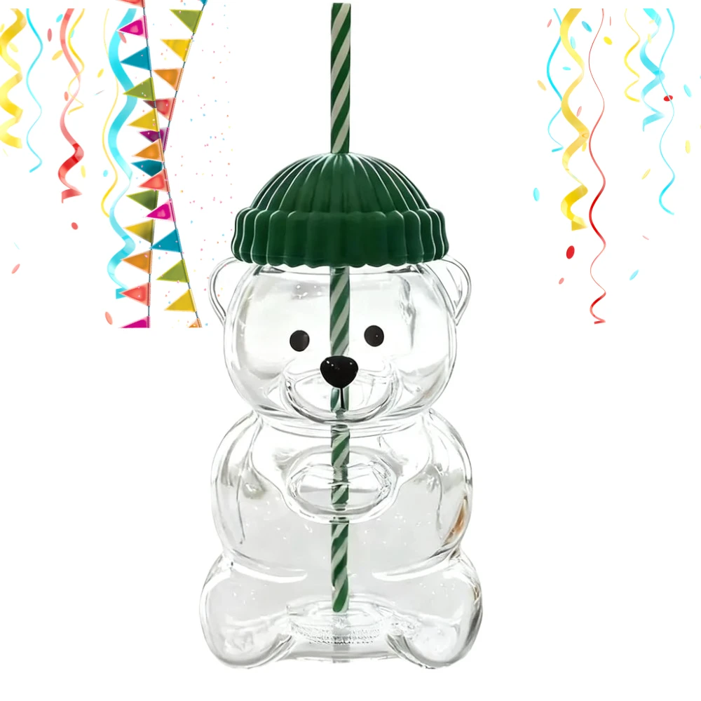 

glass bear cup Christmas Bear Straw Cup Glass Cups Cute Mugs Beer Wine Juice Milk Cups