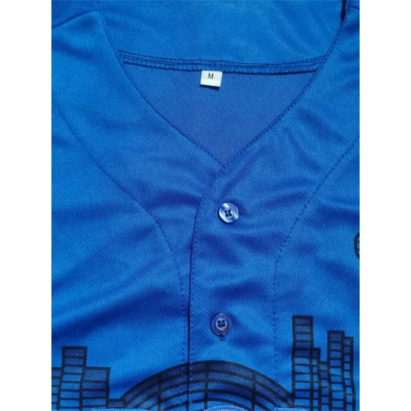 تخصيص اسم ورقم الرجال التطريز البيسبول جيرسي تورونتو الأزرق الخامس الرقبة شخصية قصيرة الأكمام زر أسفل DIY القمصان #5