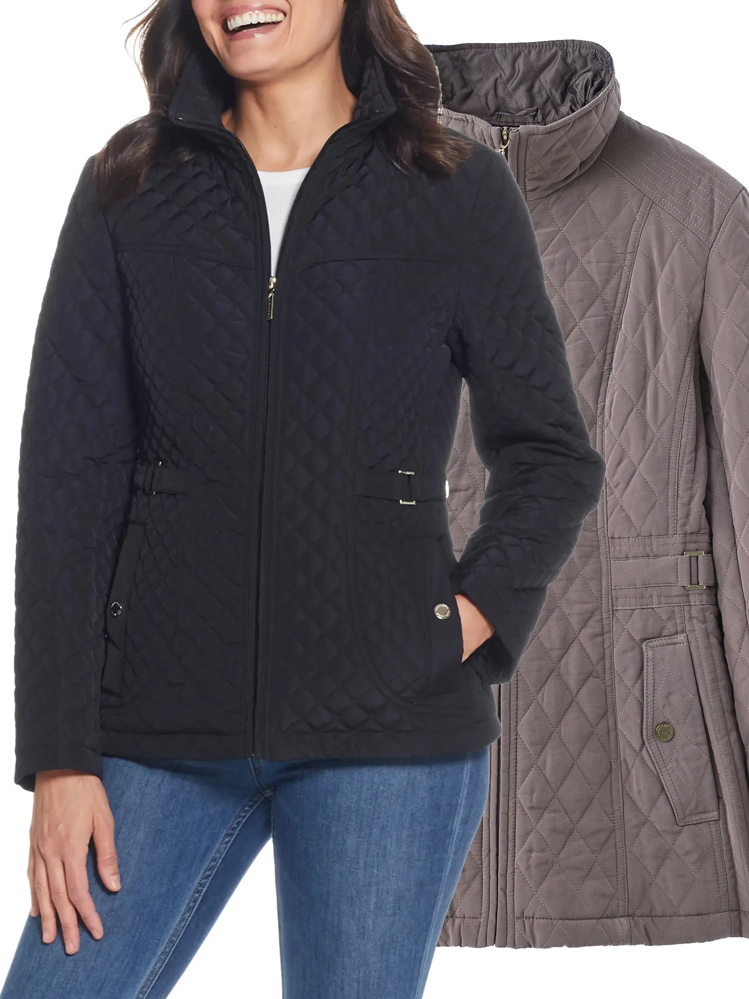 

Женская тонкая хлопковая куртка с ромбовидной стежкой, осенне-зимняя, с воротником-стойкой, стеганая, с длинными рукавами, на молнии