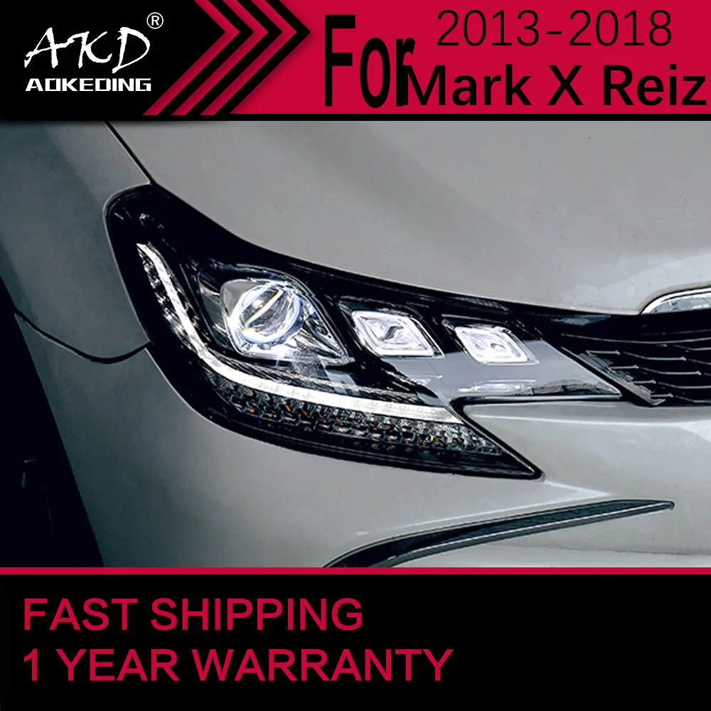 Car Lights for Toyota Mark X Reiz LED Headlight 2013-2018 Reiz Head Lamp Drl Projector Lens Automotive Accessories