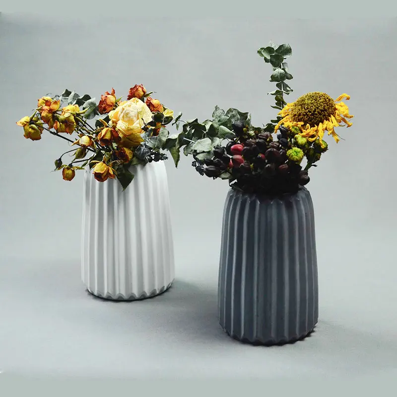 Große Vase Beton form gestreifte Vase Aroma therapie Stick Behälter Gipsform getrocknete Blumenvase Zement Epoxidharz form