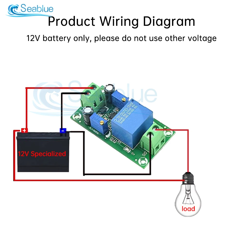 12V Battery Undervoltage Controller Anti Low Voltage Protection Board Automatically Recovers Load Voltage Break Connection