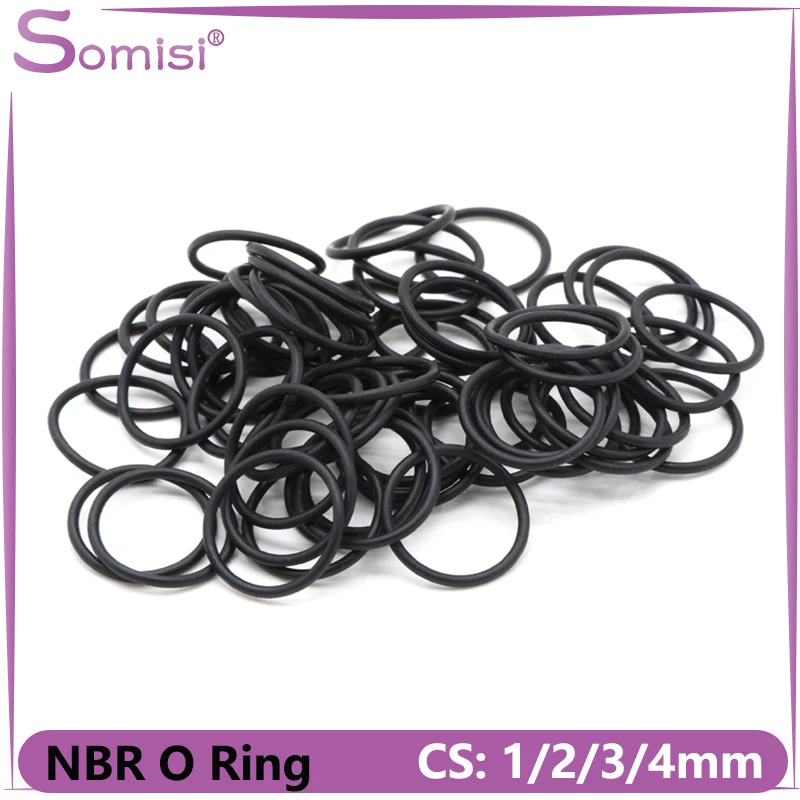 

50pcs NBR O Ring Nitrile Rubber Gasket Black CS 1 2 3 4mm OD5mm ~ 80mm Round Corrosion Oil Resist Sealing Washer O Rings