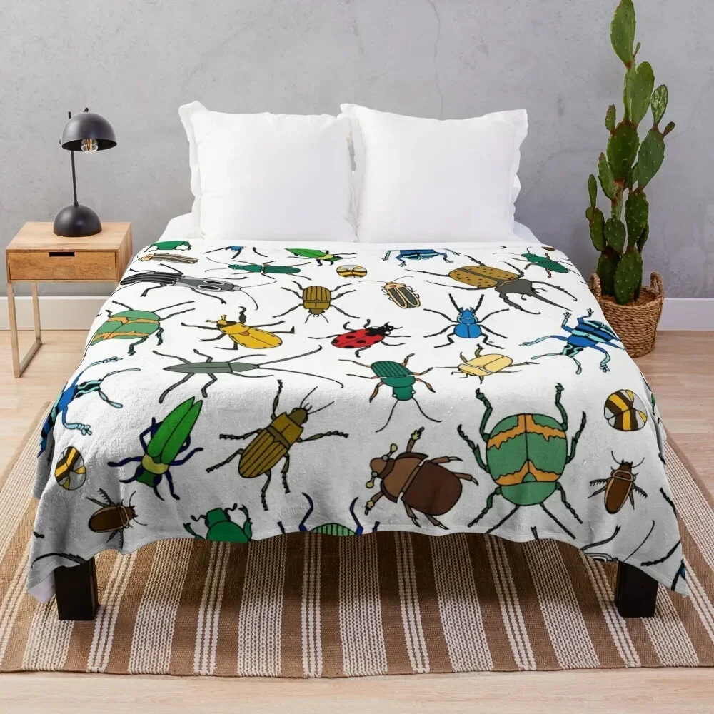 

Beetles Pattern || Bugs || Insects || Pattern Throw Blanket Plush Hairys warm winter Blankets