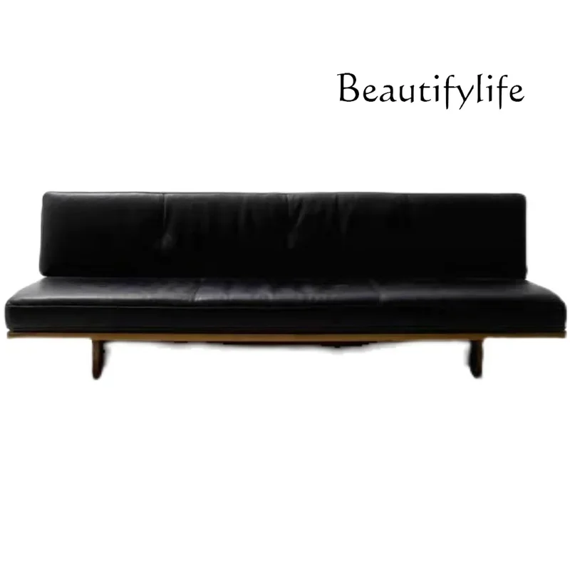 solid wood sofa small apartment living room single double three-person club fabric log sofa