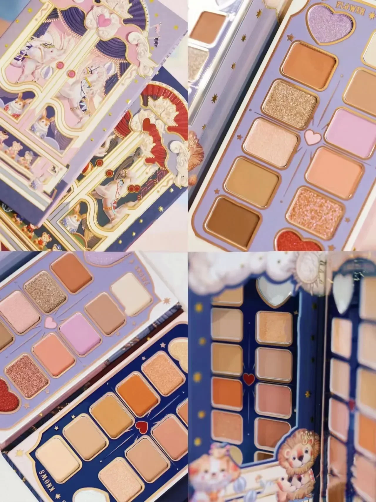 Flower Knows Circus Series 12 Palette di ombretti colorati Matte Shimmer Glitter Paillettes Pigmento Occhi Trucco viso Cosmetici di bellezza