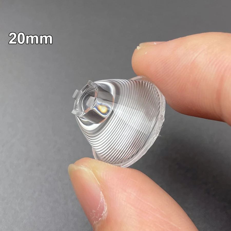 عدسة بصرية PMMA عاكس حبة شريطةسطح ، ثقب مربع ليد ، رقاقة ضوء ليد من أجل من من من ، قطر 20 ، H12.8 مم ، 5x5mm