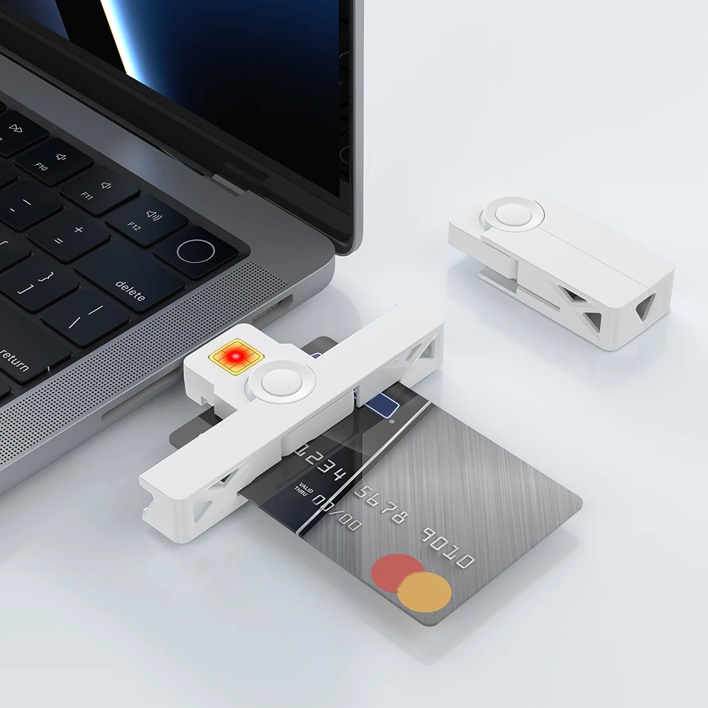 Tragbarer ID-CAC-Kartenleser USB2.0 Typ-C USB Common Access CAC ATM-Karte Visa-Leser für SIM-Chip-ID-Karte