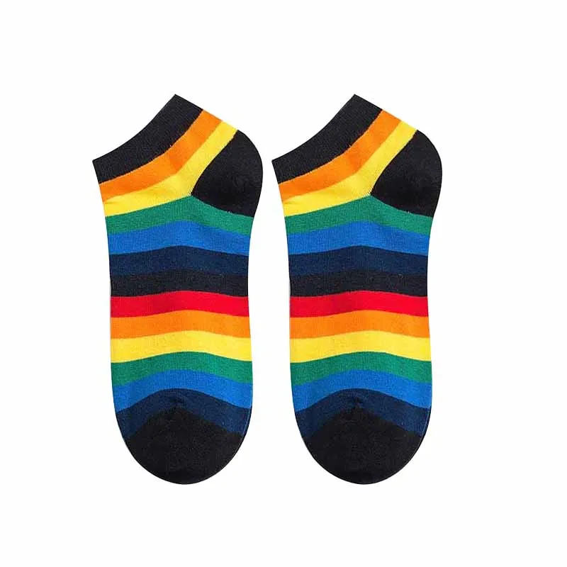 

5 Pairs Unisex Socks Trend Patchwork Stripe Color Women Low Tube Socks Fashion Versatile Women Casual Low Cut Socks