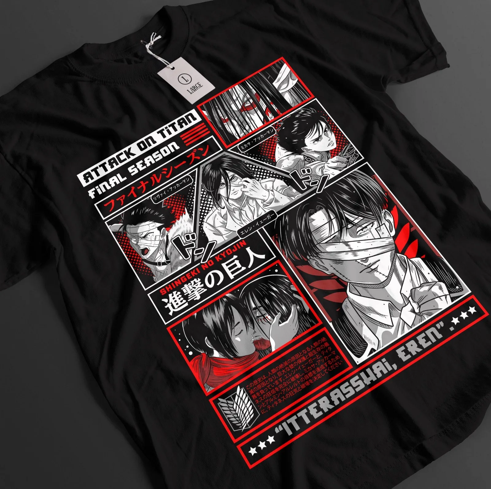 Attack On Titan Shirt Levi Ackerman Tshirt AOT T-Shirt Anime Unisex Graphic Tee