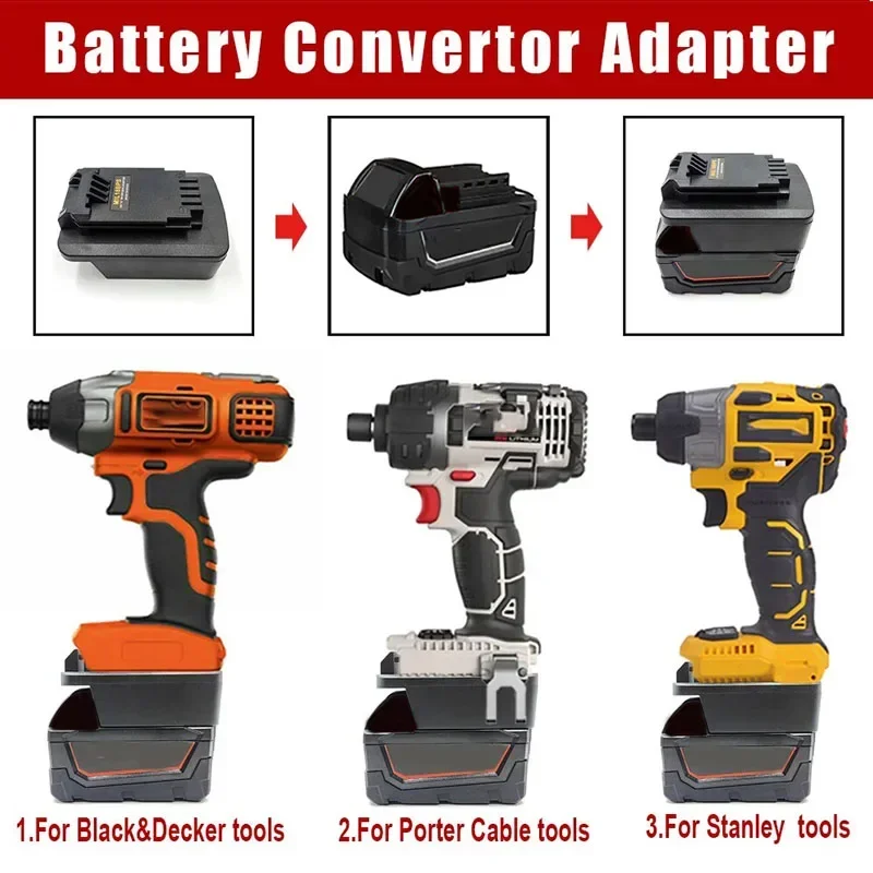 MIL18BPS Battery Adapter For Milwaukee M 18 18V Li-ion Battery to For Black&Decker/Porter Cable/Stanley 18V 20V Max Power Tools