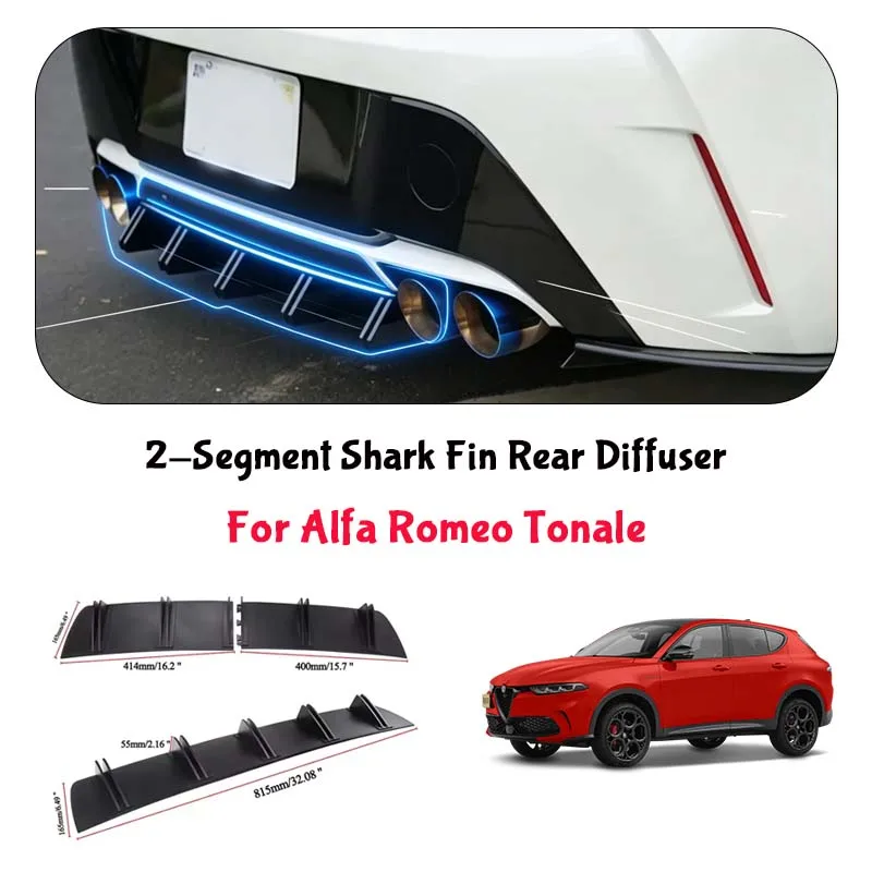 For Alfa Romeo Tonale Shark Fin Rear Diffuser Split Chassis Spoiler Auto Aerodynamic Parts Aerodynamic Modification
