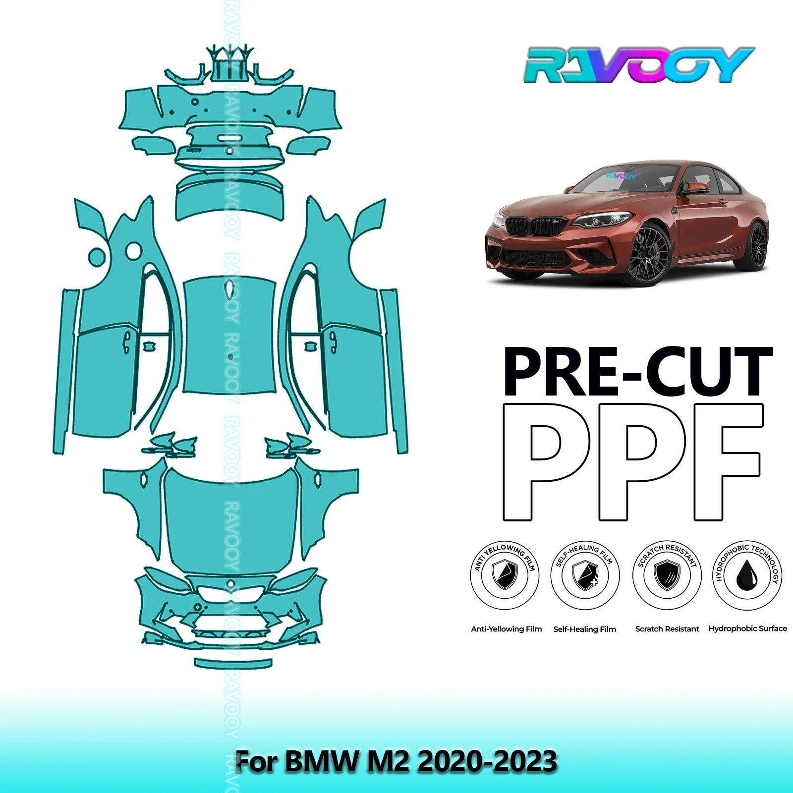 

Car Precut PPF Paint Protection Film Full Vehicle For BMW M2 2020-2023