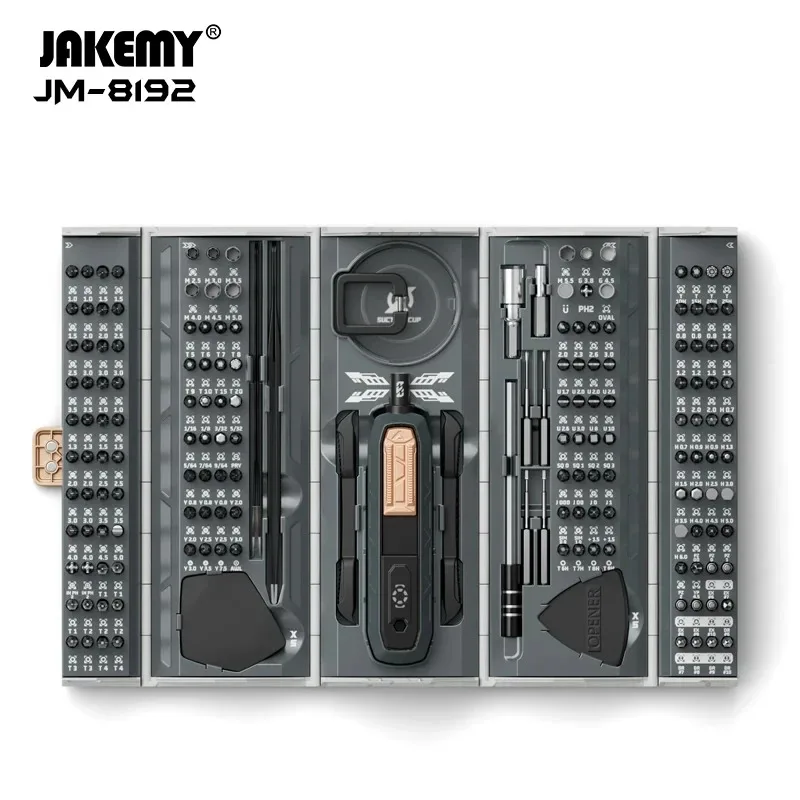 JAKEMY JM-8192 180 in 1 Precision Screwdriver Tool Set Magnetic CR-V Bit iPhone PC Game Console Watch Glasses Repair Hand Tools