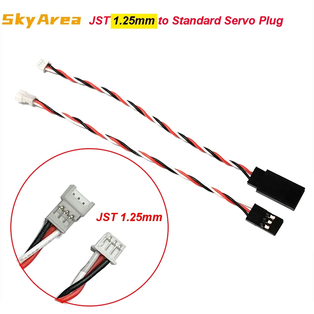 2PCS JST 1.25mm 3Pins Male Female and JR Style for Mini Receiver Servo Wire Plug Converter for RC Toy Model Car accessories