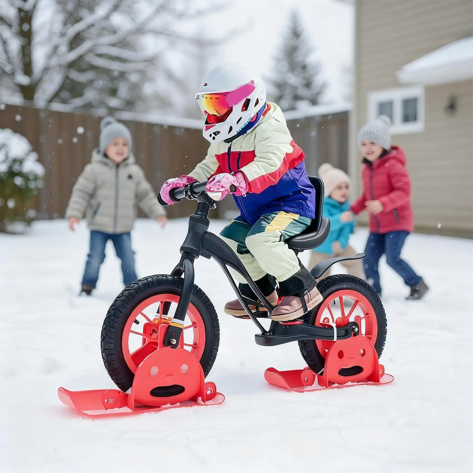 Ciclismo Snow Ski 1 paio per bambini senza pedale allenamento bici sci slitta parti di ricambio antiscivolo per equitazione camminatore avventura all'aria aperta