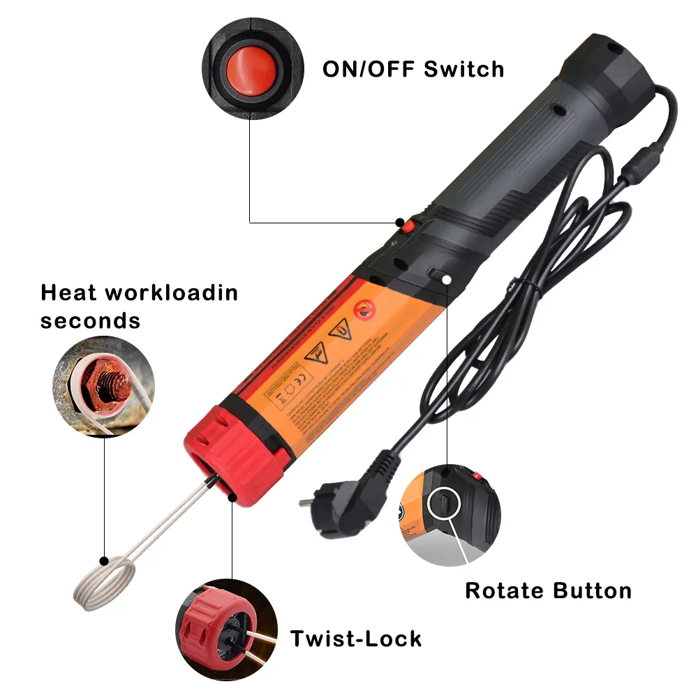 Mini Magnetic Induction Heater Kit for Screw / Bolt/ Nut Remover High-power Flameless Handheld Nut Screw Heater