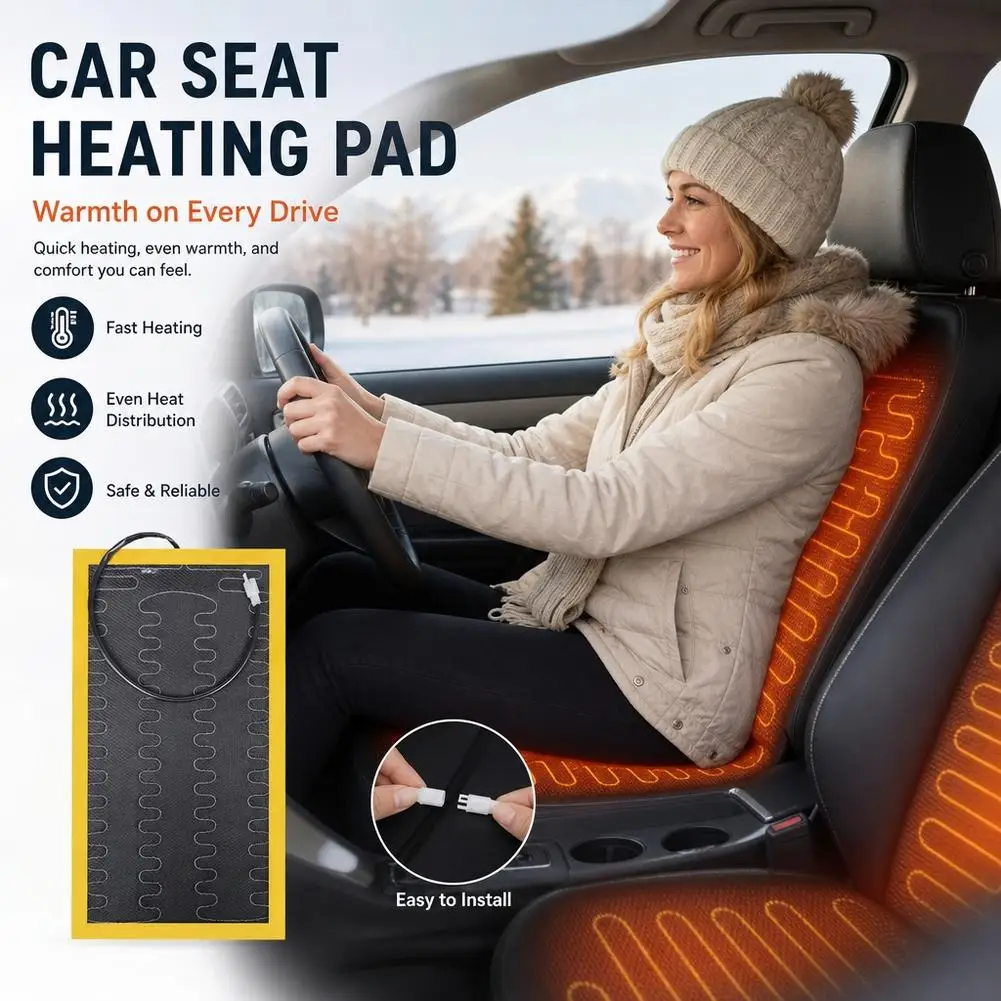 12V Car Seat Heating Pad Universal Built-in Heated Seat Warmer Mat 3D Mesh Breathable Winter Car Seat Heating Element Pad