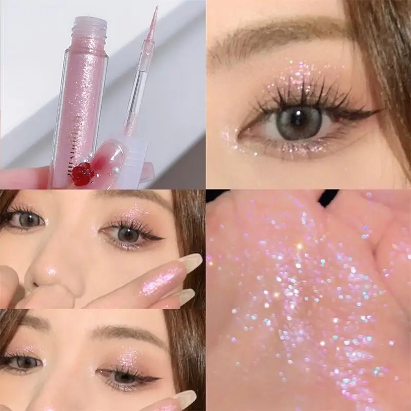 Cień do powiek w płynie perłowy płynny Eyeliner błyszczące cekiny leżącego jedwabnika podkreślają kosmetyki do oczu długotrwały błyszczący makijaż