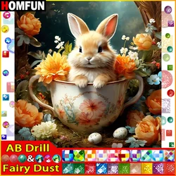 HOMFUN Fairy Dust AB Diy Full Square Round Drill 5D Diamond Painting Diamond Embroidery 