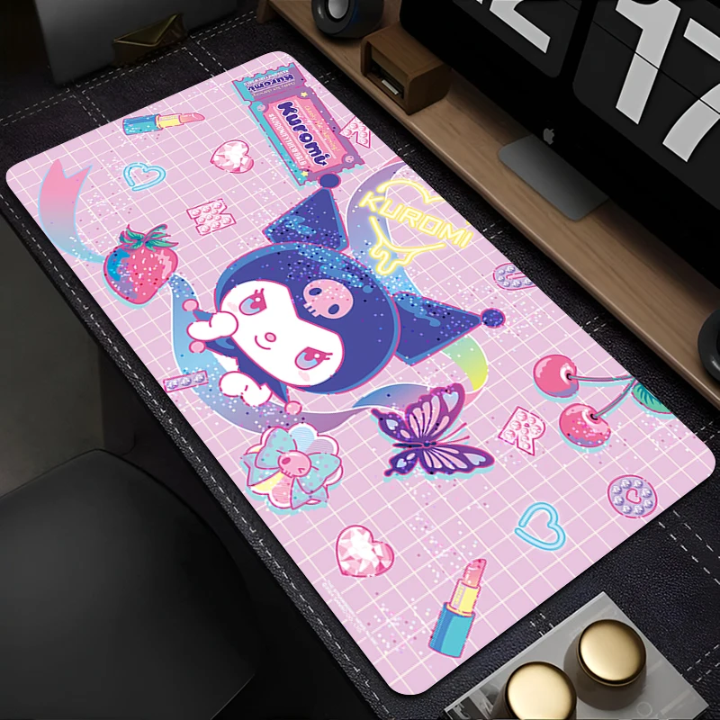 Mouse Pad Laptop Kawaii Anime Gaming Mousepad PC Accessories Purple K-kuromi Keyboard Rug XXL Butterfly Gamer Cabinet Desk Mat